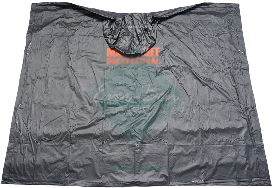 Black PVC mens rain poncho manufacturer